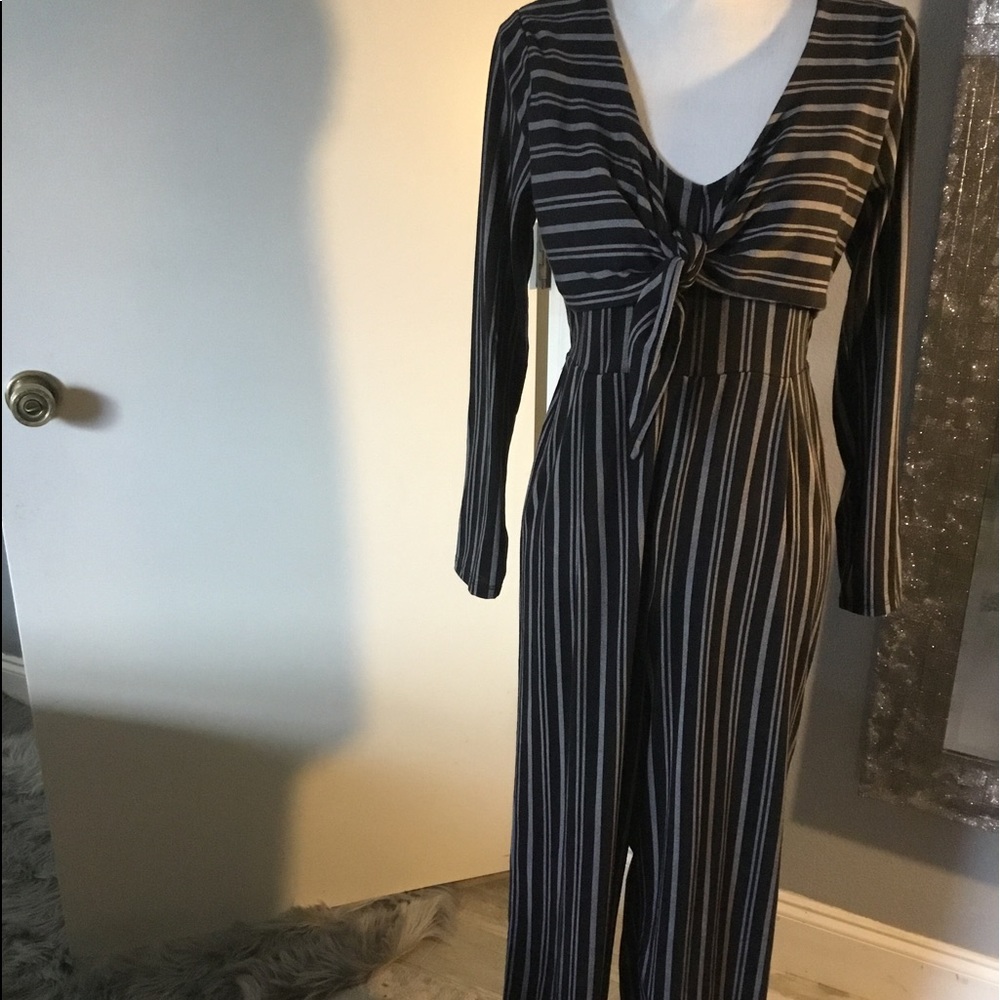 Black and beige jumpsuit